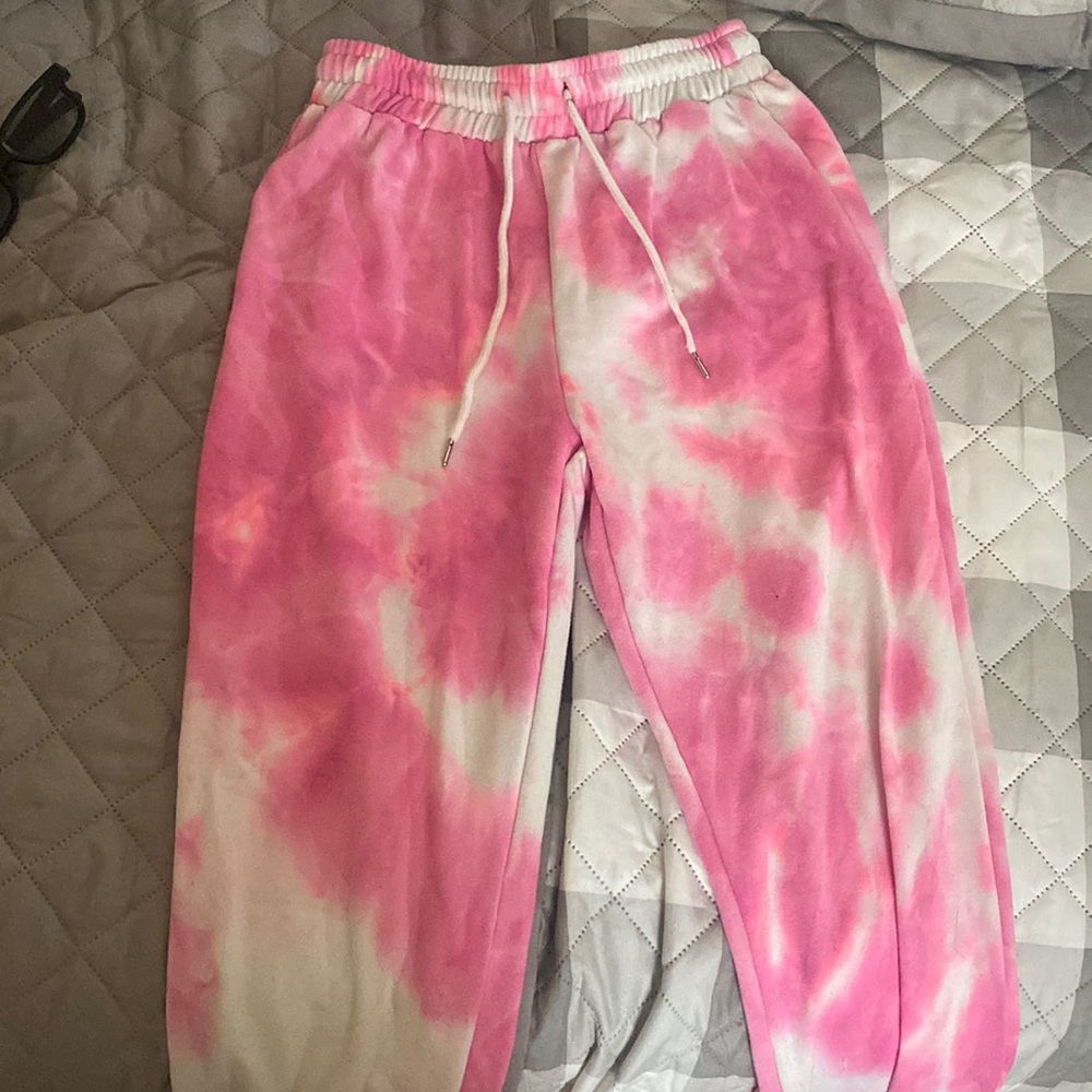 Pink tie dye sweatpants